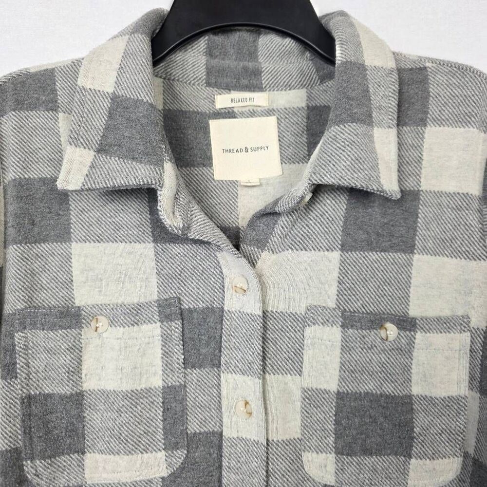 Thread & Supply Buffalo Plaid Shirt Women L - Picture 2 of 7